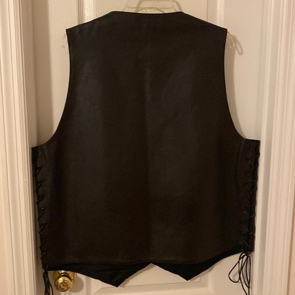 Men’s Leather Biker Vest XXL Black, FMC New, Genuine, Authentic - Picture 3 of 14